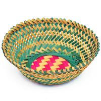 Green Round Cane Basket