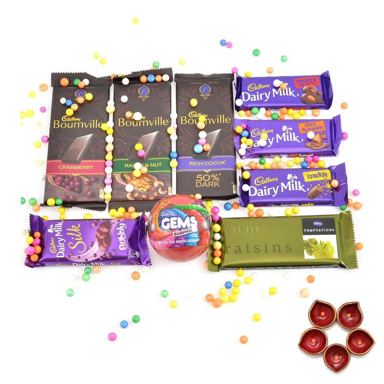 Appetizing Cadbury Chocolates & Diya