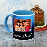Blue Personalised Diwali Mug