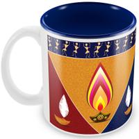 Amazing Blue Diwali Mug