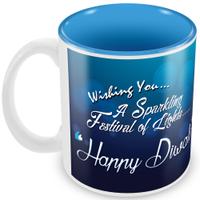 Designer Blue Diwali Mug