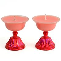 2 Pink Stand Candle