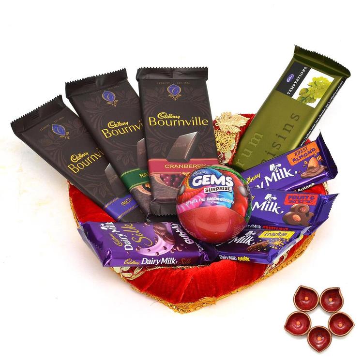 Chocolates, Gems Ball, Diya
