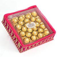 Ferrero Rocher Chocolates In Pink Basket