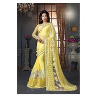 Yellow Saree With Pretty Embroidered Pallu