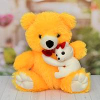 Cuddly Yellow Teddy with Baby