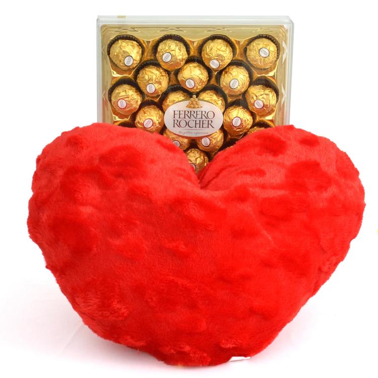 Red Cushion with Ferrero Rocher