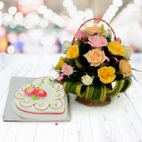 Delightful Cake & Flowers