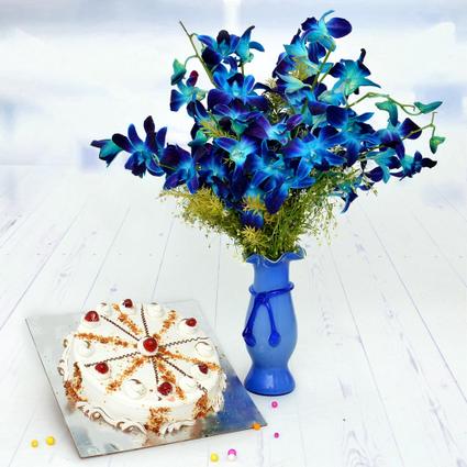 Combo of Orchid and Cake