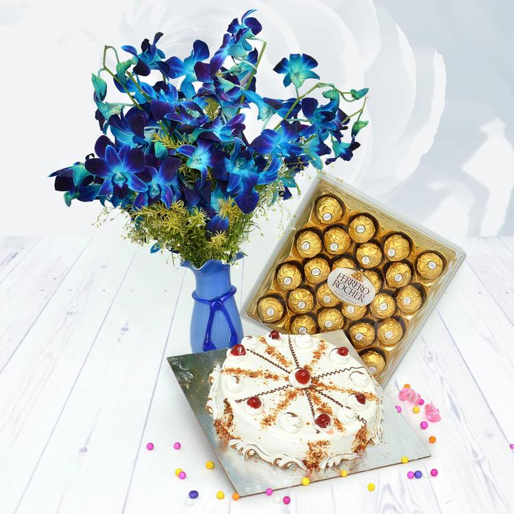 Delectables with Blue Orchid