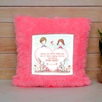 Furry Pink Love Pillow