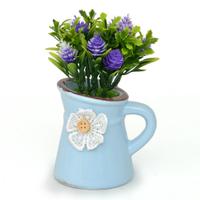 Blue Artificial Flower Jug