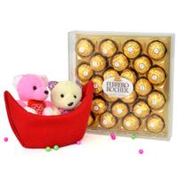 Cute Teddies with Chocolates