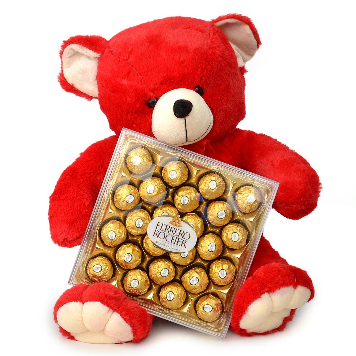 Teddy Bear And Chocolate Chocolates On Boss Day