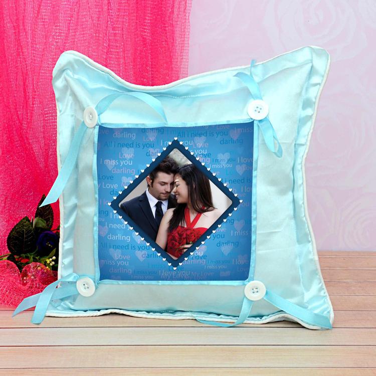 Blue Valentine Personalized Pillow
