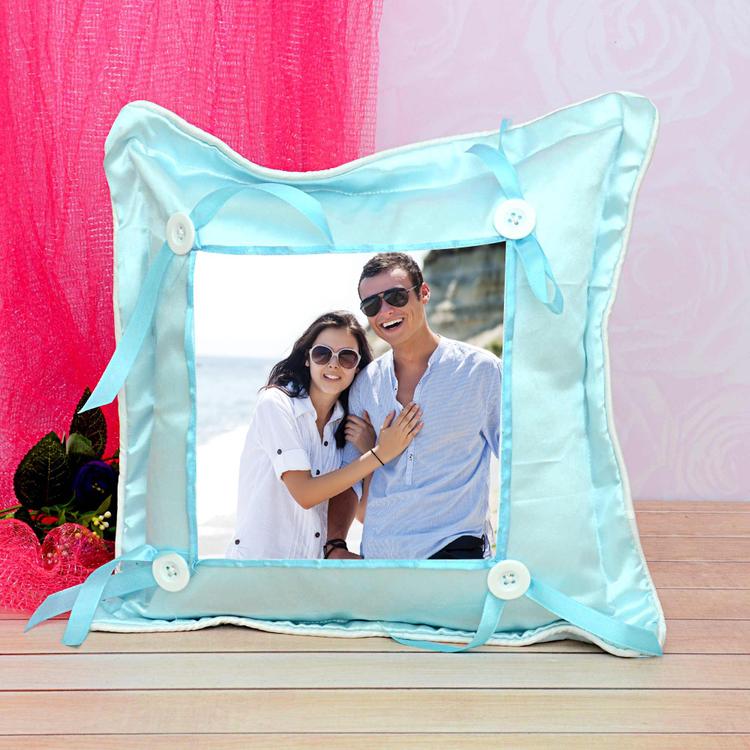Sky Blue Personalized Pillow