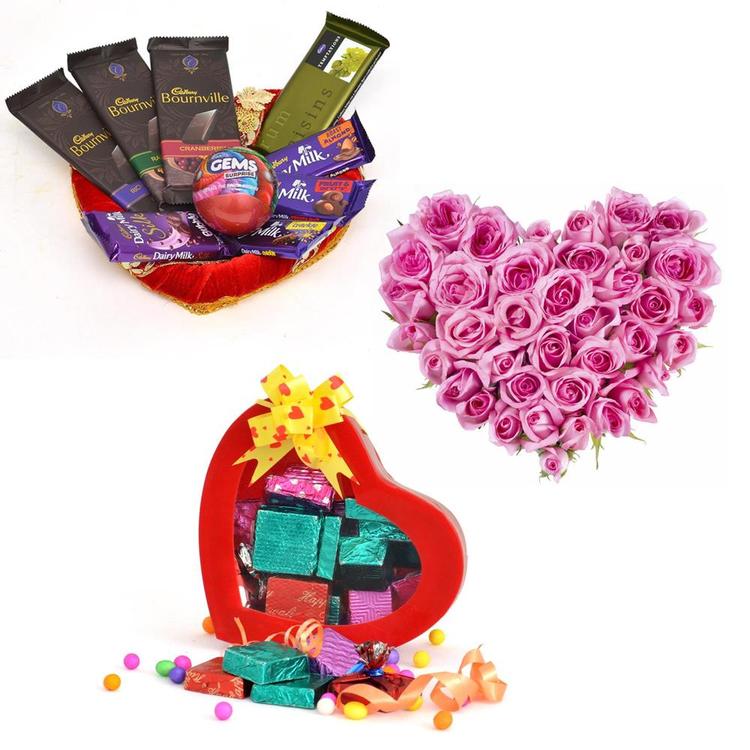 Serenade of Chocolates & Pink Roses