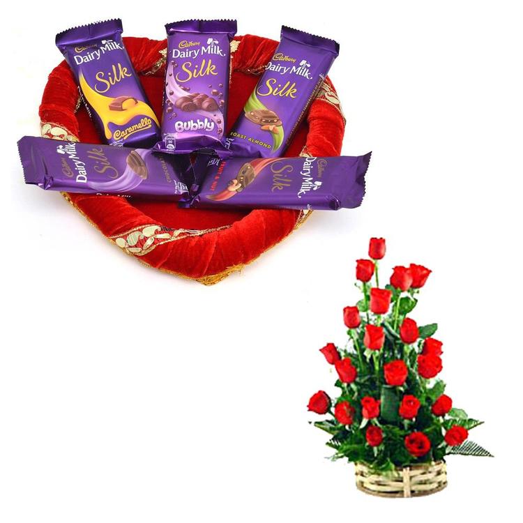 Serenade of Red Roses and Dairy Milk Silk