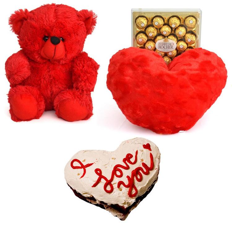 Serenade of Ferrero Rocher with Red Teddy