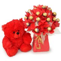 Captivating Teddy and Chocolate Bouquet (Express)