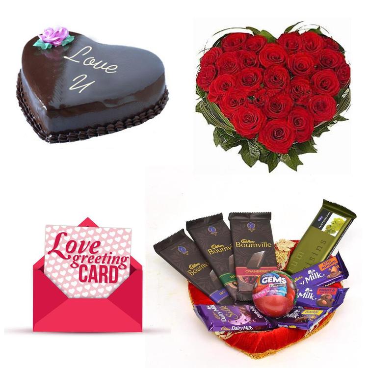 Valentine Combo, Delectables & Roses