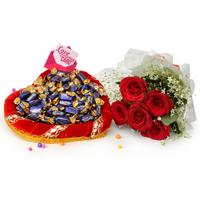 Chocolaty Hamper with Red Rose