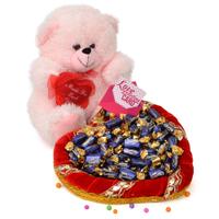 Thali of Choclairs with Teddy and Card