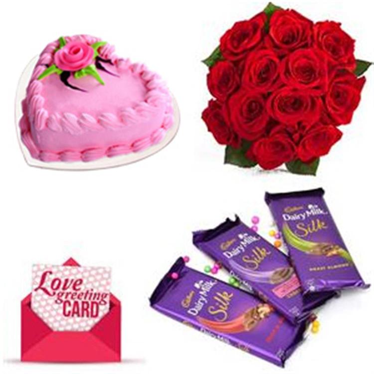 Bunch of Roses with Gifts 