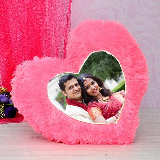 Personalized Pink Heart Pillow