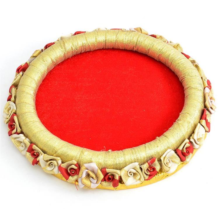 Deep Red Floral Thali (Express)