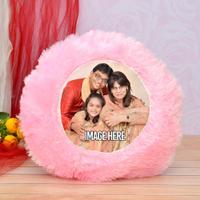Personalized Pink Round Pillow