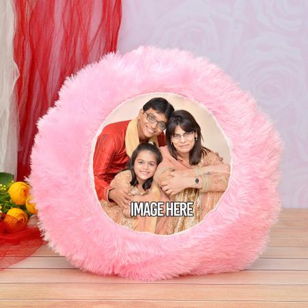 Personalized Pink Round Pillow