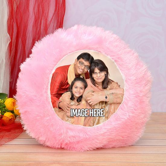 Personalized Pink Round Pillow