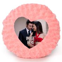 Personalized Rose Round Heart Pillow