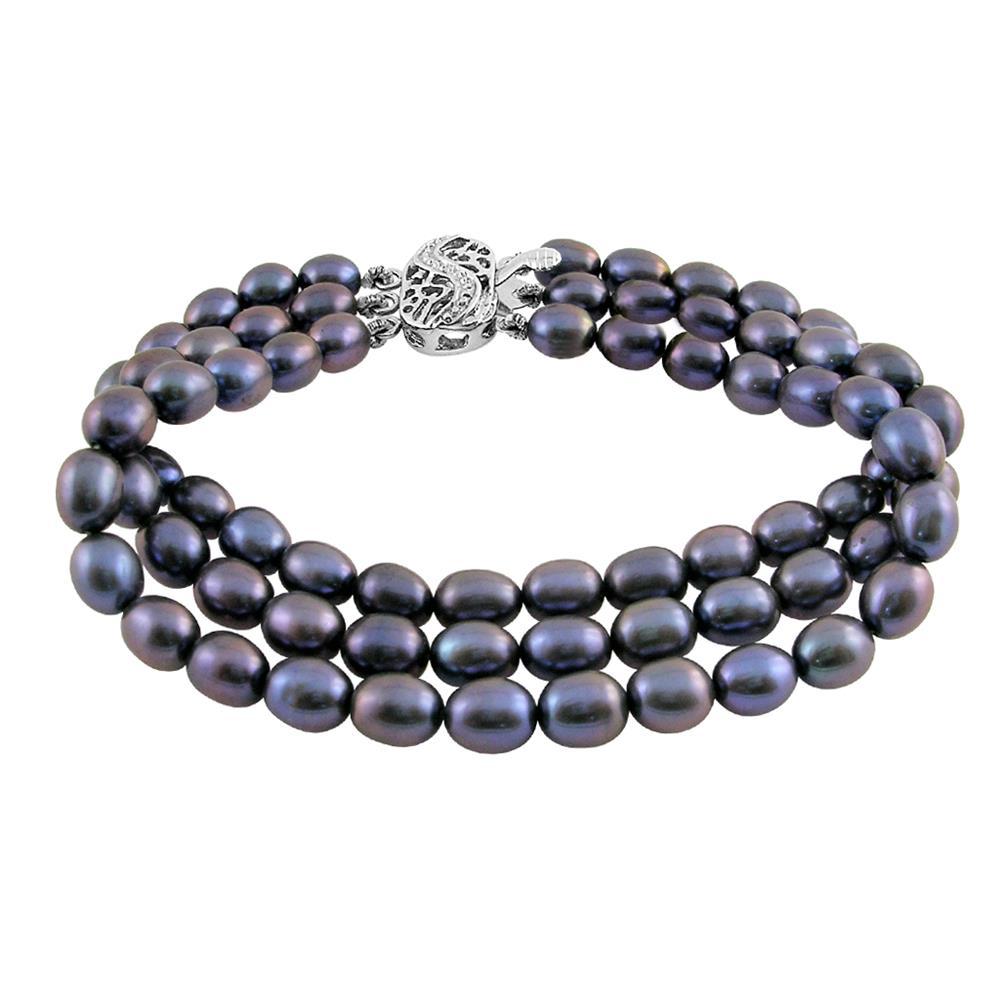 3 String Grey Pearl Bracelet 1, Jewellery