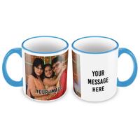 Modish Light Blue Rim Personalized Mug