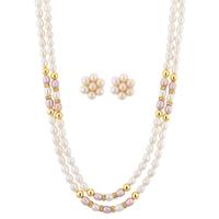2 Line Pearl Necklace Set