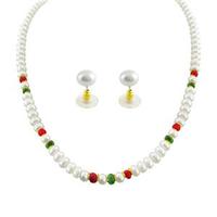 Real Ruby And Emerald Pearl Set :