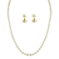 1 Line Oval Pearl Necklace