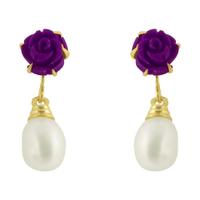 Sri Jagdamba Pearls Blue Rose Pearl Hangings