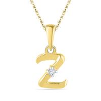 18Kt Gold Alphabet Z Diamond Pendent