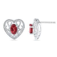 Special Princess Heart Ruby Earrings