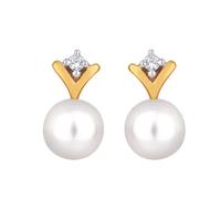 Cute Pearl Diamond Earrings