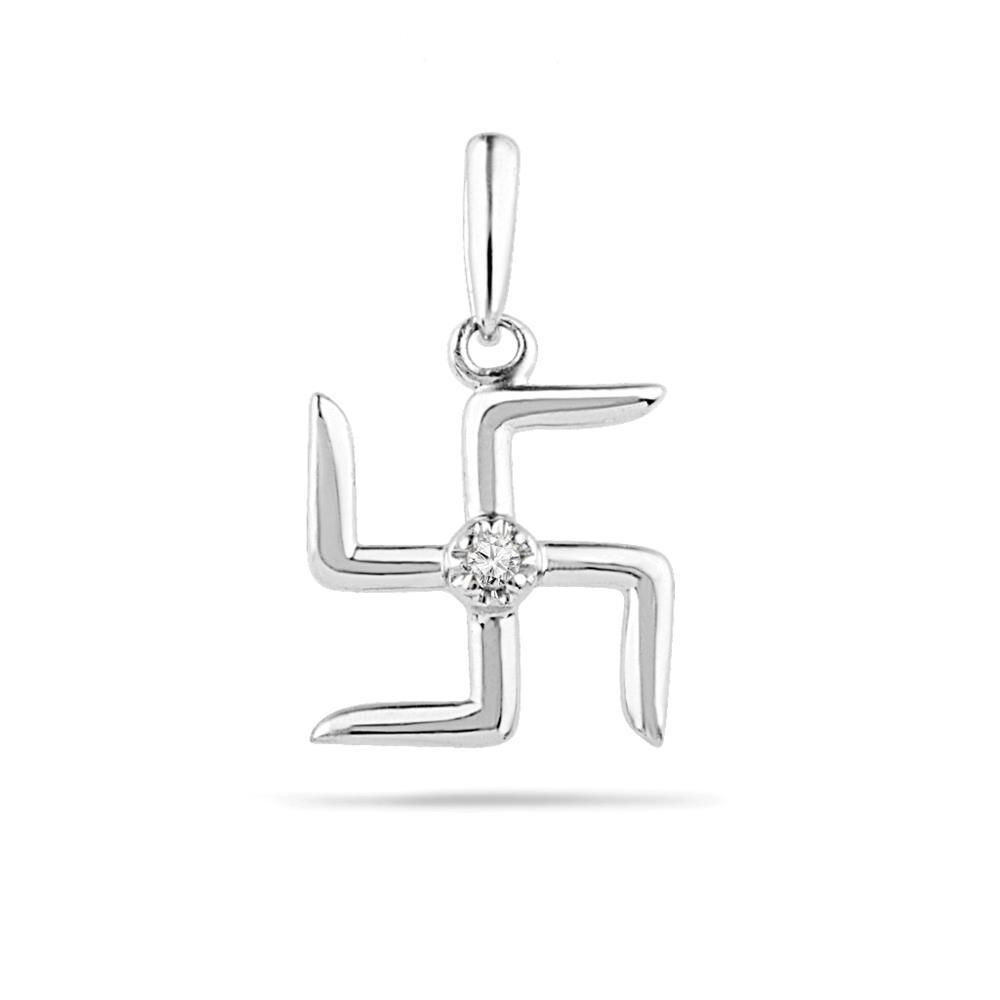 swastik diamond pendant