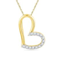 18 Kt Gold True Heart Diamond Pendant