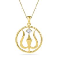 18 Kt Gold Trishul Diamond Pendant