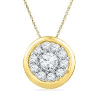 18 Kt Gold Blossom Diamond Pendant