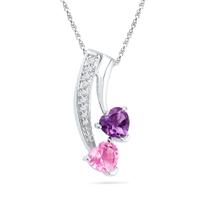 Purple Hearts Diamond Pendant