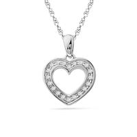 Silver Heart Diamond Pendant