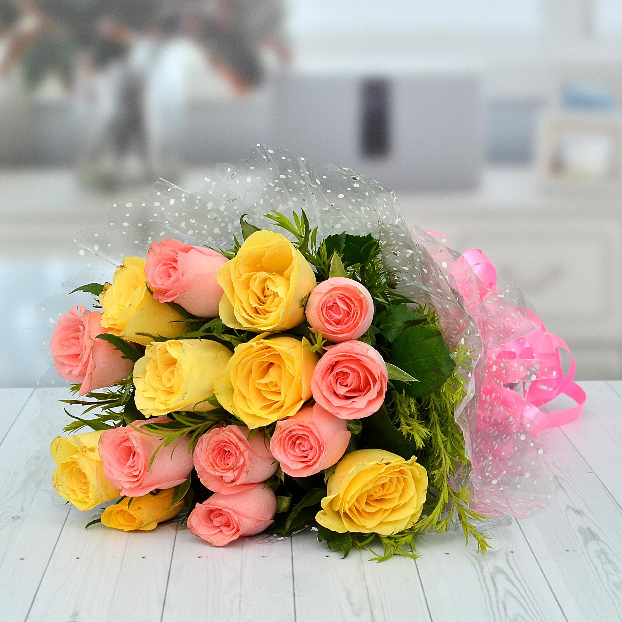 15 Roses Bunch Flowers